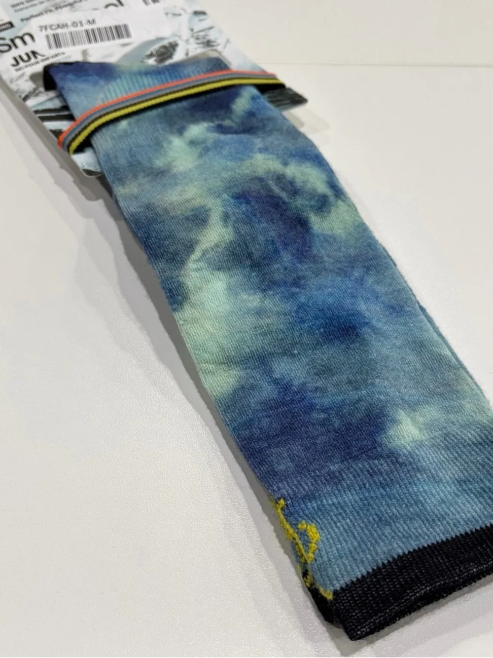 SmartWool Boys Girls Kids Medium Tie Dye Print Zero Cushion Ski Socks Blue NWT